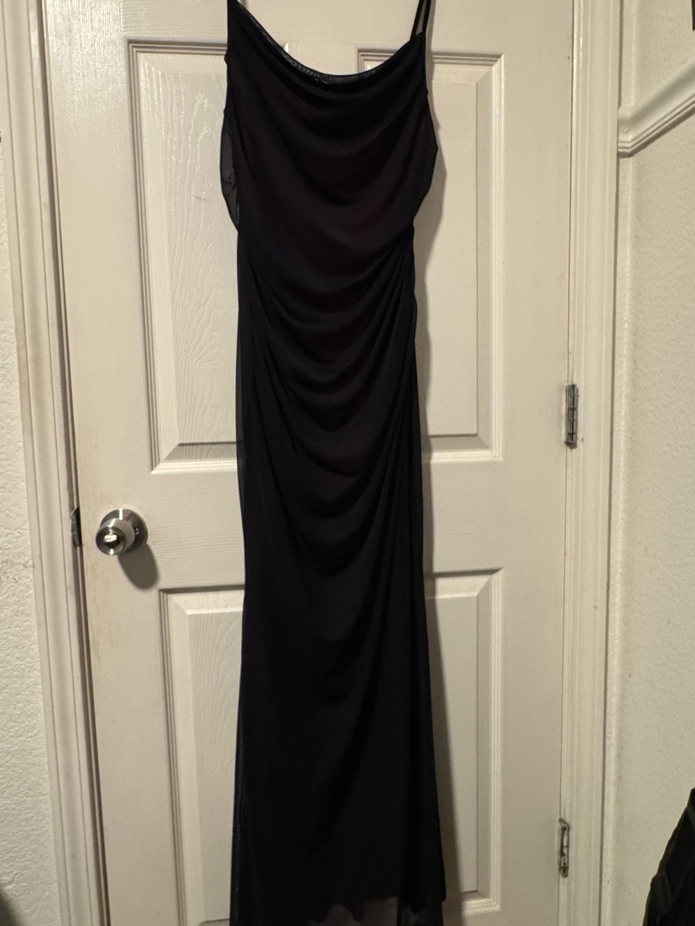 Black Maxi Dress with Burgundy Lining